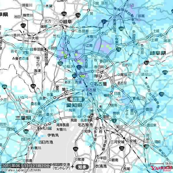 名古屋の天気(雨) 降水強度: 4.63(mm/h) 2015年06月11日 21時20分の雨雲 #雨雲bot #bot 名古屋の天気(雨) 降水強度: 4.63(mm/h) 2015年06月11日 21時20分の雨雲 #雨雲bot #bot