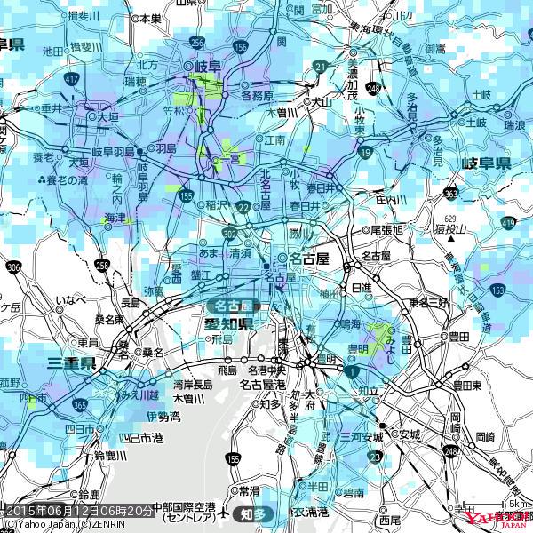 名古屋の天気(雨) 降水強度: 7.75(mm/h) 2015年06月12日 06時20分の雨雲 #雨雲bot #bot 名古屋の天気(雨) 降水強度: 7.75(mm/h) 2015年06月12日 06時20分の雨雲 #雨雲bot #bot