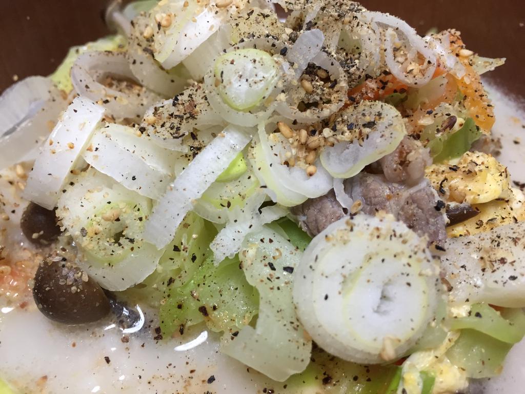 朝食に塩クッパ。 朝食に塩クッパ。