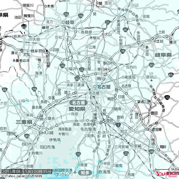 名古屋の天気(雨) 降水強度: 0.85(mm/h) 2015年06月14日 00時35分の雨雲 #雨雲bot #bot 名古屋の天気(雨) 降水強度: 0.85(mm/h) 2015年06月14日 00時35分の雨雲 #雨雲bot #bot