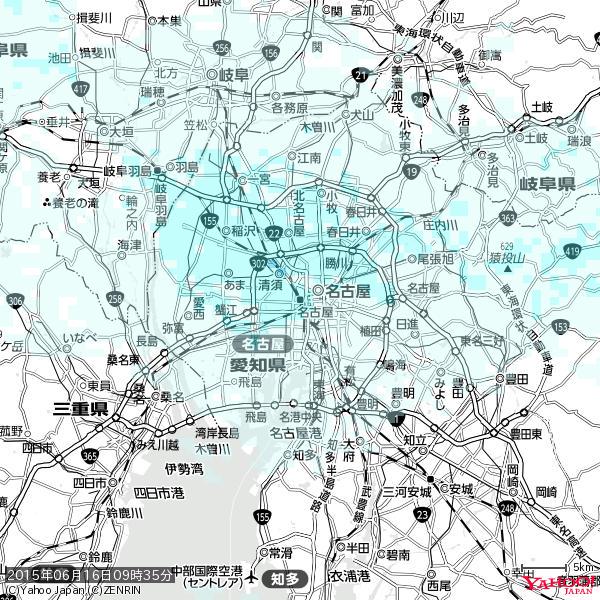 名古屋の天気(雨) 降水強度: 1.45(mm/h) 2015年06月16日 09時35分の雨雲 #雨雲bot #bot 名古屋の天気(雨) 降水強度: 1.45(mm/h) 2015年06月16日 09時35分の雨雲 #雨雲bot #bot