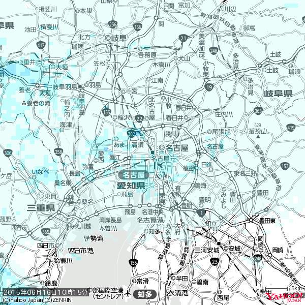 名古屋の天気(雨) 降水強度: 1.15(mm/h) 2015年06月16日 10時15分の雨雲 #雨雲bot #bot 名古屋の天気(雨) 降水強度: 1.15(mm/h) 2015年06月16日 10時15分の雨雲 #雨雲bot #bot