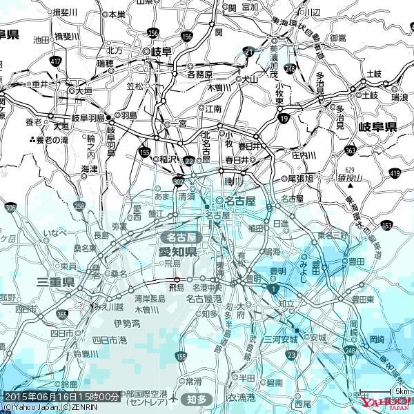 名古屋の天気(雨) 降水強度: 1.05(mm/h) 2015年06月16日 15時00分の雨雲 #雨雲bot #bot 名古屋の天気(雨) 降水強度: 1.05(mm/h) 2015年06月16日 15時00分の雨雲 #雨雲bot #bot