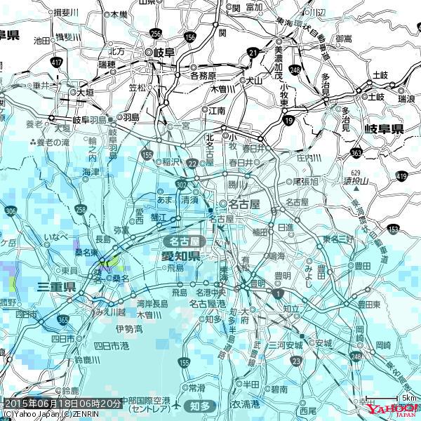 名古屋の天気(雨) 降水強度: 2.88(mm/h) 2015年06月18日 06時20分の雨雲 #雨雲bot #bot 名古屋の天気(雨) 降水強度: 2.88(mm/h) 2015年06月18日 06時20分の雨雲 #雨雲bot #bot