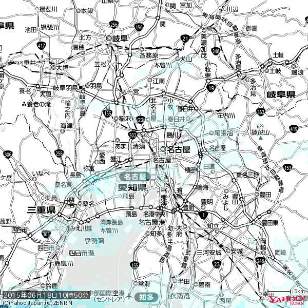 名古屋の天気(雨) 降水強度: 0.45(mm/h) 2015年06月18日 10時50分の雨雲 #雨雲bot #bot 名古屋の天気(雨) 降水強度: 0.45(mm/h) 2015年06月18日 10時50分の雨雲 #雨雲bot #bot