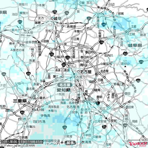 名古屋の天気(雨) 降水強度: 1.65(mm/h) 2015年06月18日 19時45分の雨雲 #雨雲bot #bot 名古屋の天気(雨) 降水強度: 1.65(mm/h) 2015年06月18日 19時45分の雨雲 #雨雲bot #bot
