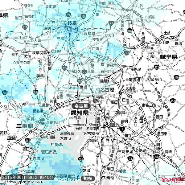 名古屋の天気(雨) 降水強度: 0.85(mm/h) 2015年06月18日 21時40分の雨雲 #雨雲bot #bot 名古屋の天気(雨) 降水強度: 0.85(mm/h) 2015年06月18日 21時40分の雨雲 #雨雲bot #bot