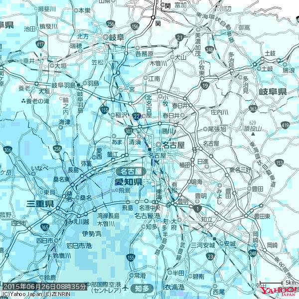 名古屋の天気(雨) 降水強度: 3.63(mm/h) 2015年06月26日 08時35分の雨雲 #雨雲bot #bot 名古屋の天気(雨) 降水強度: 3.63(mm/h) 2015年06月26日 08時35分の雨雲 #雨雲bot #bot