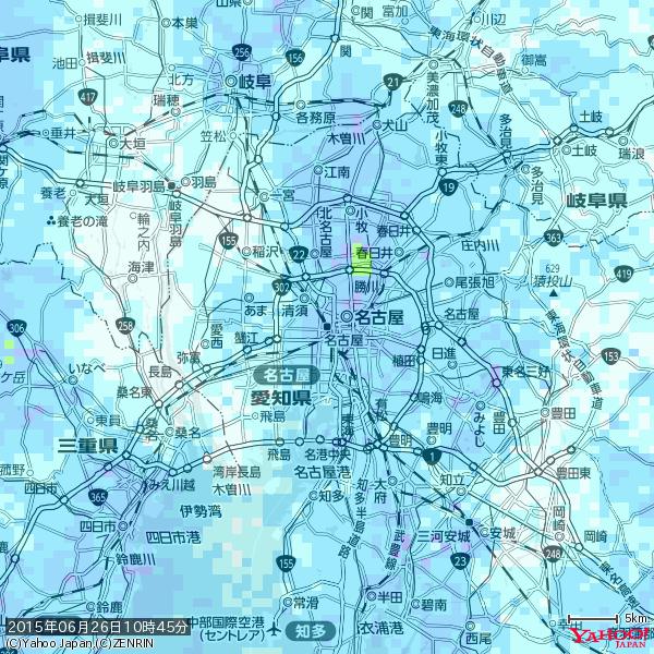名古屋の天気(雨) 降水強度: 6.75(mm/h) 2015年06月26日 10時45分の雨雲 #雨雲bot #bot 名古屋の天気(雨) 降水強度: 6.75(mm/h) 2015年06月26日 10時45分の雨雲 #雨雲bot #bot