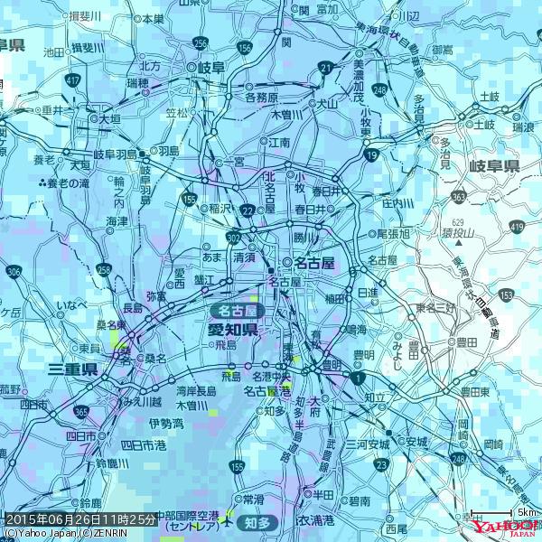 名古屋の天気(雨) 降水強度: 6.75(mm/h) 2015年06月26日 11時25分の雨雲 #雨雲bot #bot 名古屋の天気(雨) 降水強度: 6.75(mm/h) 2015年06月26日 11時25分の雨雲 #雨雲bot #bot