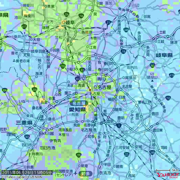 名古屋の天気(雨): 激しい雨 降水強度: 46.50(mm/h) 2015年06月26日 15時05分の雨雲 #豪雨bot #雨雲bot #bot 名古屋の天気(雨): 激しい雨 降水強度: 46.50(mm/h) 2015年06月26日 15時05分の雨雲 #豪雨bot #雨雲bot #bot