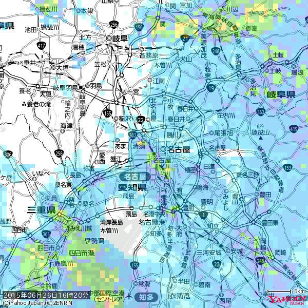 名古屋の天気(雨): やや強い雨 降水強度: 12.50(mm/h) 2015年06月26日 16時20分の雨雲 #雨雲bot #bot 名古屋の天気(雨): やや強い雨 降水強度: 12.50(mm/h) 2015年06月26日 16時20分の雨雲 #雨雲bot #bot