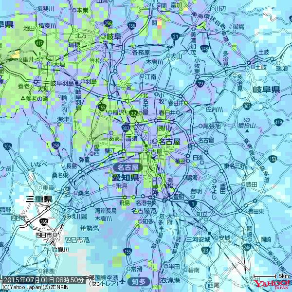 名古屋の天気(雨): やや強い雨 降水強度: 15.50(mm/h) 2015年07月01日 08時50分の雨雲 #雨雲bot #bot 名古屋の天気(雨): やや強い雨 降水強度: 15.50(mm/h) 2015年07月01日 08時50分の雨雲 #雨雲bot #bot