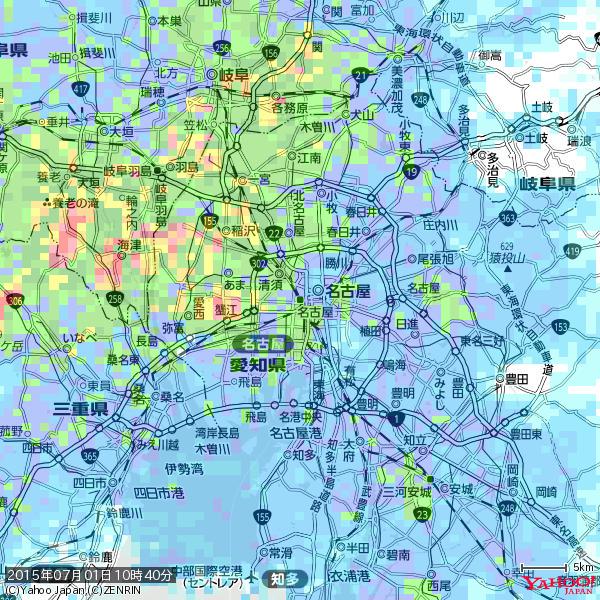 名古屋の天気(雨): やや強い雨 降水強度: 12.50(mm/h) 2015年07月01日 10時40分の雨雲 #雨雲bot #bot 名古屋の天気(雨): やや強い雨 降水強度: 12.50(mm/h) 2015年07月01日 10時40分の雨雲 #雨雲bot #bot