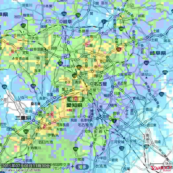 名古屋の天気(雨): 激しい雨 降水強度: 35.50(mm/h) 2015年07月01日 11時30分の雨雲 #豪雨bot #雨雲bot #bot 名古屋の天気(雨): 激しい雨 降水強度: 35.50(mm/h) 2015年07月01日 11時30分の雨雲 #豪雨bot #雨雲bot #bot