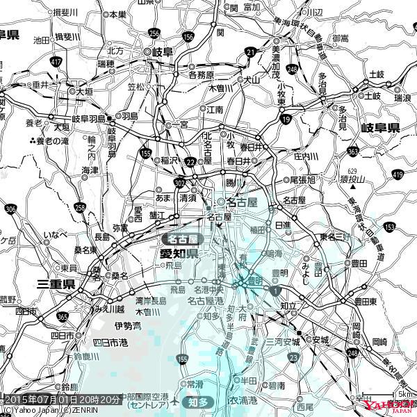 名古屋の天気(雨) 降水強度: 0.45(mm/h) 2015年07月01日 20時20分の雨雲 #雨雲bot #bot 名古屋の天気(雨) 降水強度: 0.45(mm/h) 2015年07月01日 20時20分の雨雲 #雨雲bot #bot