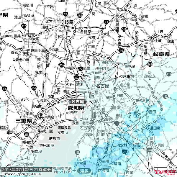 名古屋の天気(雨) 降水強度: 0.35(mm/h) 2015年07月02日 21時40分の雨雲 #雨雲bot #bot 名古屋の天気(雨) 降水強度: 0.35(mm/h) 2015年07月02日 21時40分の雨雲 #雨雲bot #bot