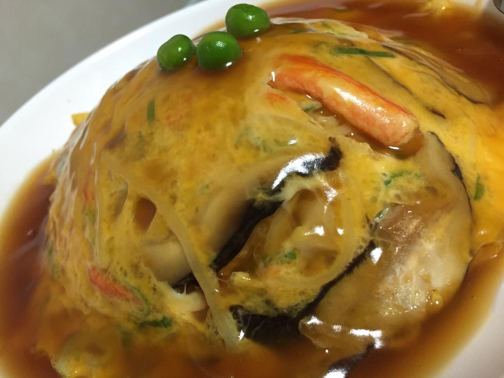 朝食に蟹入り天津飯(゚д゚)ウマー ちょっと味濃いめ。 朝食に蟹入り天津飯(゚д゚)ウマー ちょっと味濃いめ。