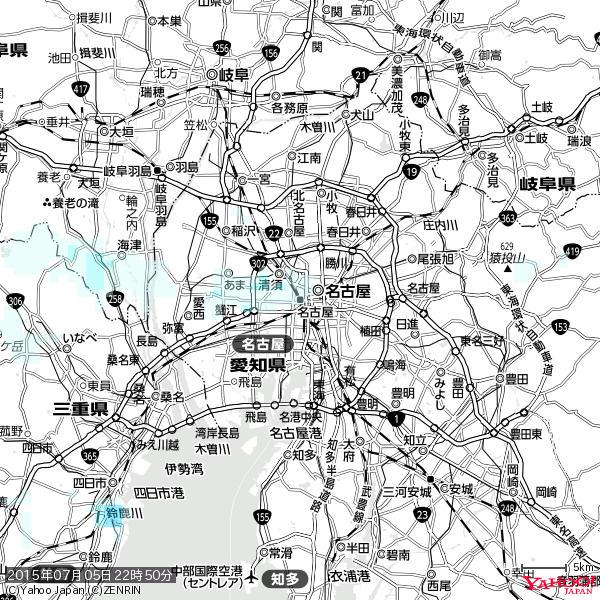 名古屋の天気(雨) 降水強度: 0.45(mm/h) 2015年07月05日 22時50分の雨雲 #雨雲bot #bot 名古屋の天気(雨) 降水強度: 0.45(mm/h) 2015年07月05日 22時50分の雨雲 #雨雲bot #bot