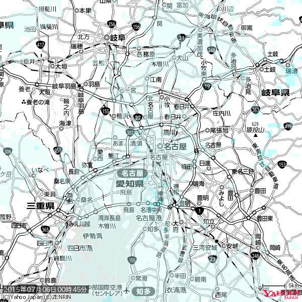 名古屋の天気(雨) 降水強度: 0.85(mm/h) 2015年07月06日 00時45分の雨雲 #雨雲bot #bot 名古屋の天気(雨) 降水強度: 0.85(mm/h) 2015年07月06日 00時45分の雨雲 #雨雲bot #bot