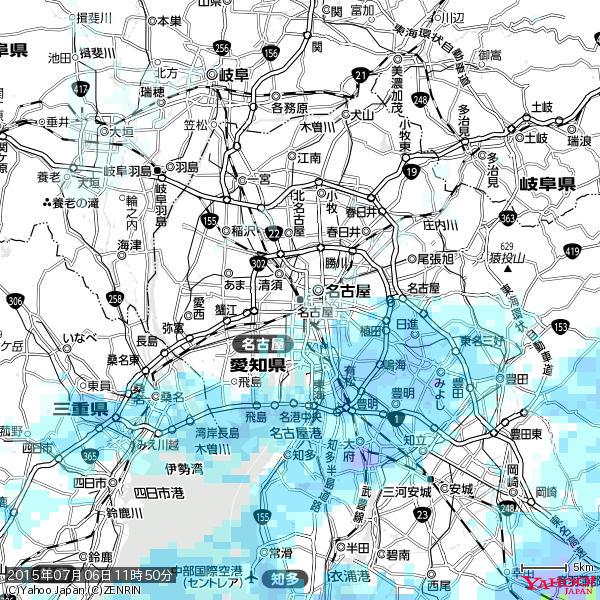 名古屋の天気(雨) 降水強度: 0.55(mm/h) 2015年07月06日 11時50分の雨雲 #雨雲bot #bot 名古屋の天気(雨) 降水強度: 0.55(mm/h) 2015年07月06日 11時50分の雨雲 #雨雲bot #bot