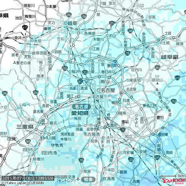 名古屋の天気(雨) 降水強度: 1.65(mm/h) 2015年07月06日 13時55分の雨雲 #雨雲bot #bot 名古屋の天気(雨) 降水強度: 1.65(mm/h) 2015年07月06日 13時55分の雨雲 #雨雲bot #bot