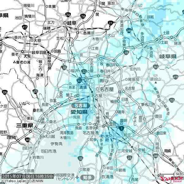 名古屋の天気(雨) 降水強度: 1.55(mm/h) 2015年07月06日 16時35分の雨雲 #雨雲bot #bot 名古屋の天気(雨) 降水強度: 1.55(mm/h) 2015年07月06日 16時35分の雨雲 #雨雲bot #bot