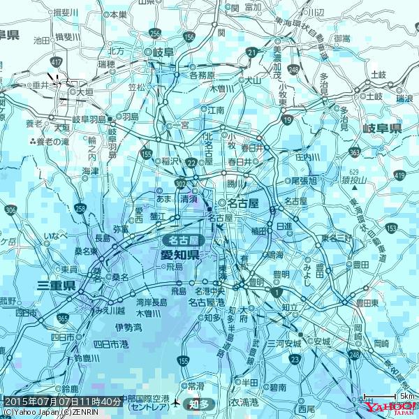 名古屋の天気(雨) 降水強度: 5.75(mm/h) 2015年07月07日 11時40分の雨雲 #雨雲bot #bot 名古屋の天気(雨) 降水強度: 5.75(mm/h) 2015年07月07日 11時40分の雨雲 #雨雲bot #bot