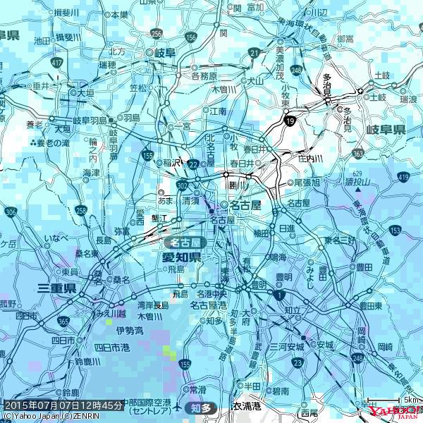 名古屋の天気(雨) 降水強度: 9.25(mm/h) 2015年07月07日 12時45分の雨雲 #雨雲bot #bot 名古屋の天気(雨) 降水強度: 9.25(mm/h) 2015年07月07日 12時45分の雨雲 #雨雲bot #bot