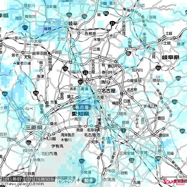 名古屋の天気(雨) 降水強度: 1.45(mm/h) 2015年07月07日 16時50分の雨雲 #雨雲bot #bot 名古屋の天気(雨) 降水強度: 1.45(mm/h) 2015年07月07日 16時50分の雨雲 #雨雲bot #bot