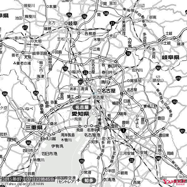 名古屋の天気(雨) 降水強度: 0.45(mm/h) 2015年07月07日 22時45分の雨雲 #雨雲bot #bot 名古屋の天気(雨) 降水強度: 0.45(mm/h) 2015年07月07日 22時45分の雨雲 #雨雲bot #bot