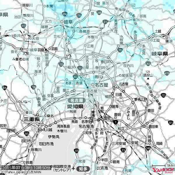 名古屋の天気(雨) 降水強度: 1.15(mm/h) 2015年07月08日 10時50分の雨雲 #雨雲bot #bot 名古屋の天気(雨) 降水強度: 1.15(mm/h) 2015年07月08日 10時50分の雨雲 #雨雲bot #bot