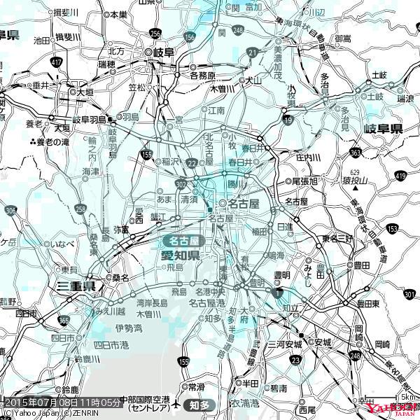 名古屋の天気(雨) 降水強度: 1.15(mm/h) 2015年07月08日 11時05分の雨雲 #雨雲bot #bot 名古屋の天気(雨) 降水強度: 1.15(mm/h) 2015年07月08日 11時05分の雨雲 #雨雲bot #bot