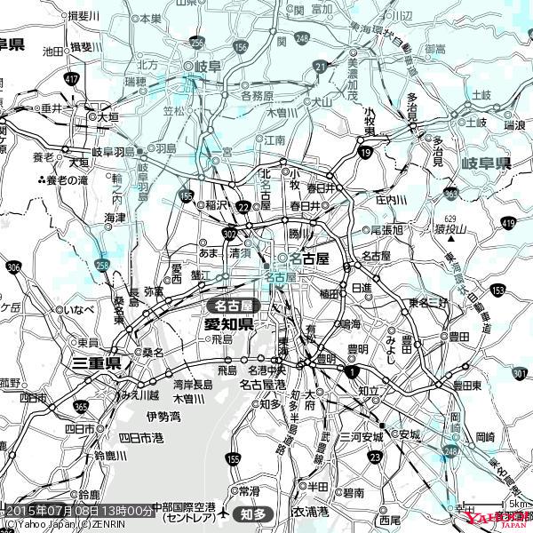 名古屋の天気(雨) 降水強度: 0.35(mm/h) 2015年07月08日 13時00分の雨雲 #雨雲bot #bot 名古屋の天気(雨) 降水強度: 0.35(mm/h) 2015年07月08日 13時00分の雨雲 #雨雲bot #bot