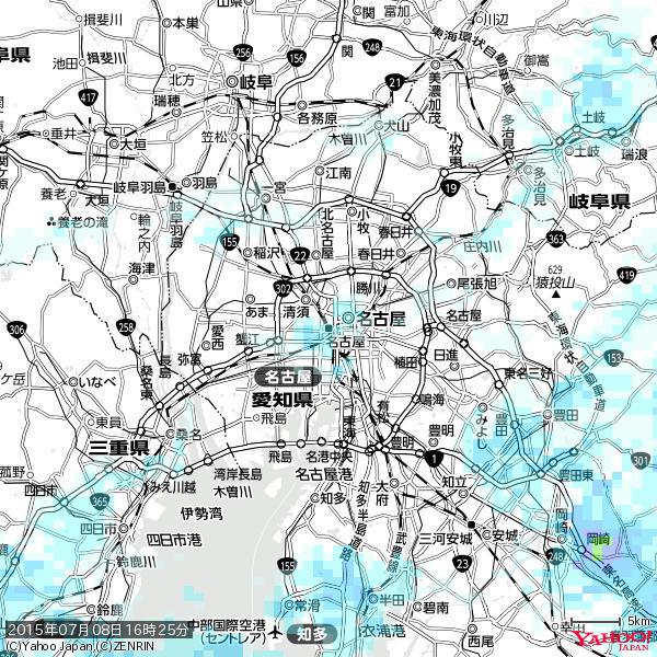 名古屋の天気(雨) 降水強度: 1.05(mm/h) 2015年07月08日 16時25分の雨雲 #雨雲bot #bot 名古屋の天気(雨) 降水強度: 1.05(mm/h) 2015年07月08日 16時25分の雨雲 #雨雲bot #bot