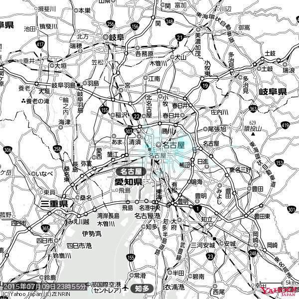 名古屋の天気(雨) 降水強度: 0.75(mm/h) 2015年07月09日 23時55分の雨雲 #雨雲bot #bot 名古屋の天気(雨) 降水強度: 0.75(mm/h) 2015年07月09日 23時55分の雨雲 #雨雲bot #bot