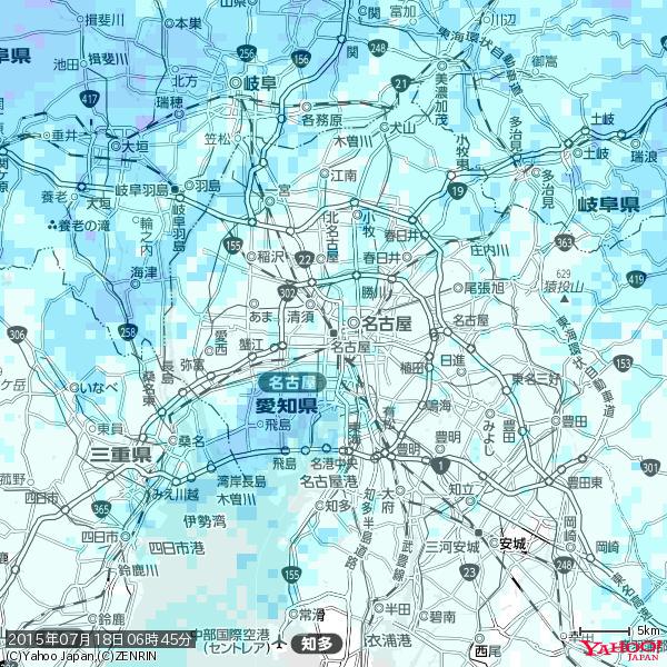 名古屋の天気(雨) 降水強度: 2.38(mm/h) 2015年07月18日 06時45分の雨雲 #雨雲bot #bot 名古屋の天気(雨) 降水強度: 2.38(mm/h) 2015年07月18日 06時45分の雨雲 #雨雲bot #bot
