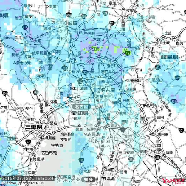 名古屋の天気(雨) 降水強度: 2.38(mm/h) 2015年07月22日 18時05分の雨雲 #雨雲bot #bot 名古屋の天気(雨) 降水強度: 2.38(mm/h) 2015年07月22日 18時05分の雨雲 #雨雲bot #bot