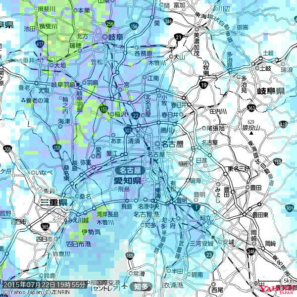 名古屋の天気(雨) 降水強度: 8.75(mm/h) 2015年07月22日 19時55分の雨雲 #雨雲bot #bot 名古屋の天気(雨) 降水強度: 8.75(mm/h) 2015年07月22日 19時55分の雨雲 #雨雲bot #bot