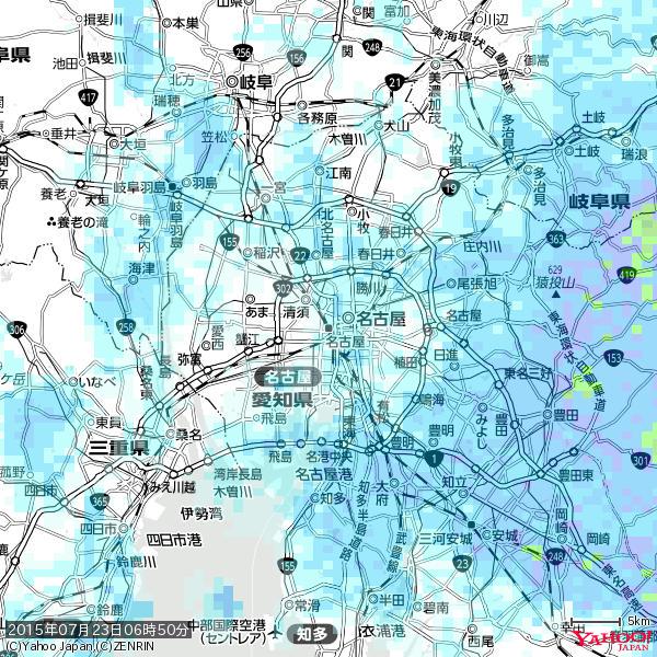 名古屋の天気(雨) 降水強度: 1.65(mm/h) 2015年07月23日 06時50分の雨雲 #雨雲bot #bot 名古屋の天気(雨) 降水強度: 1.65(mm/h) 2015年07月23日 06時50分の雨雲 #雨雲bot #bot