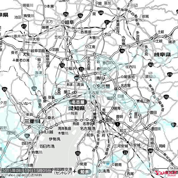 名古屋の天気(雨) 降水強度: 0.65(mm/h) 2015年08月19日 15時05分の雨雲 #雨雲bot #bot 名古屋の天気(雨) 降水強度: 0.65(mm/h) 2015年08月19日 15時05分の雨雲 #雨雲bot #bot