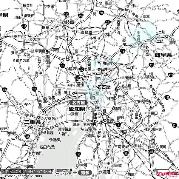 名古屋の天気(雨) 降水強度: 0.55(mm/h) 2015年08月19日 16時35分の雨雲 #雨雲bot #bot 名古屋の天気(雨) 降水強度: 0.55(mm/h) 2015年08月19日 16時35分の雨雲 #雨雲bot #bot