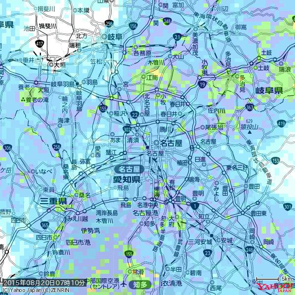 名古屋の天気(雨): やや強い雨 降水強度: 12.50(mm/h) 2015年08月20日 07時10分の雨雲 #雨雲bot #bot 名古屋の天気(雨): やや強い雨 降水強度: 12.50(mm/h) 2015年08月20日 07時10分の雨雲 #雨雲bot #bot
