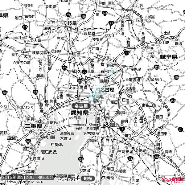 名古屋の天気(雨) 降水強度: 0.65(mm/h) 2015年08月20日 14時50分の雨雲 #雨雲bot #bot 名古屋の天気(雨) 降水強度: 0.65(mm/h) 2015年08月20日 14時50分の雨雲 #雨雲bot #bot