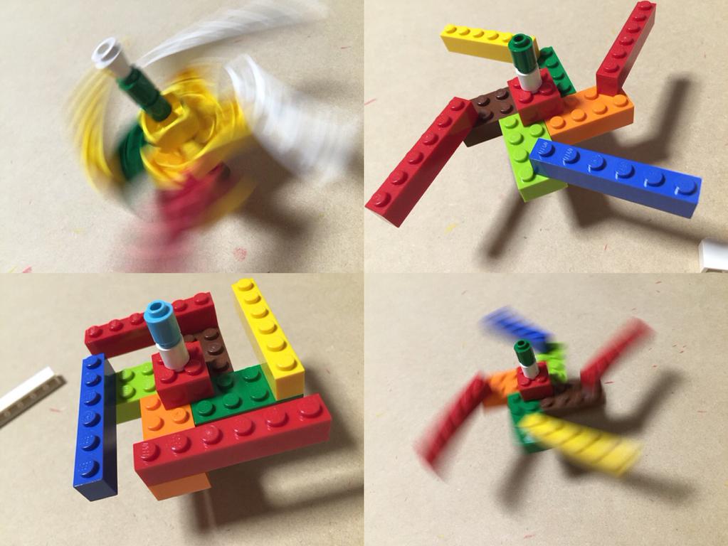 LEGOブロックでコマ回し対決 LEGOブロックでコマ回し対決