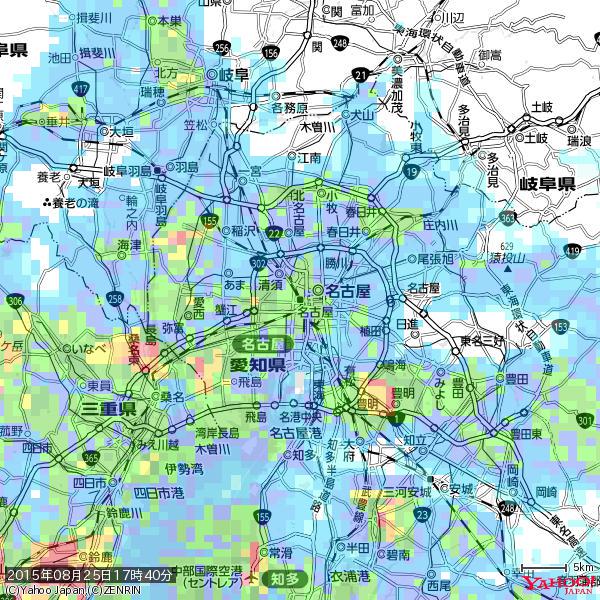 名古屋の天気(雨): やや強い雨 降水強度: 14.50(mm/h) 2015年08月25日 17時40分の雨雲 #雨雲bot #bot 名古屋の天気(雨): やや強い雨 降水強度: 14.50(mm/h) 2015年08月25日 17時40分の雨雲 #雨雲bot #bot