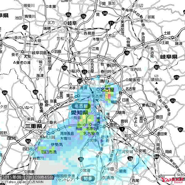 名古屋の天気(雨) 降水強度: 3.88(mm/h) 2015年08月28日 09時45分の雨雲 #雨雲bot #bot 名古屋の天気(雨) 降水強度: 3.88(mm/h) 2015年08月28日 09時45分の雨雲 #雨雲bot #bot