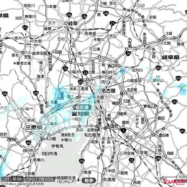 名古屋の天気(雨) 降水強度: 1.85(mm/h) 2015年08月29日 17時55分の雨雲 #雨雲bot #bot 名古屋の天気(雨) 降水強度: 1.85(mm/h) 2015年08月29日 17時55分の雨雲 #雨雲bot #bot