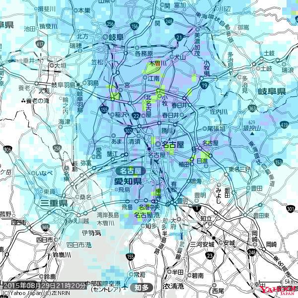 名古屋の天気(雨): やや強い雨 降水強度: 10.50(mm/h) 2015年08月29日 21時20分の雨雲 #雨雲bot #bot 名古屋の天気(雨): やや強い雨 降水強度: 10.50(mm/h) 2015年08月29日 21時20分の雨雲 #雨雲bot #bot