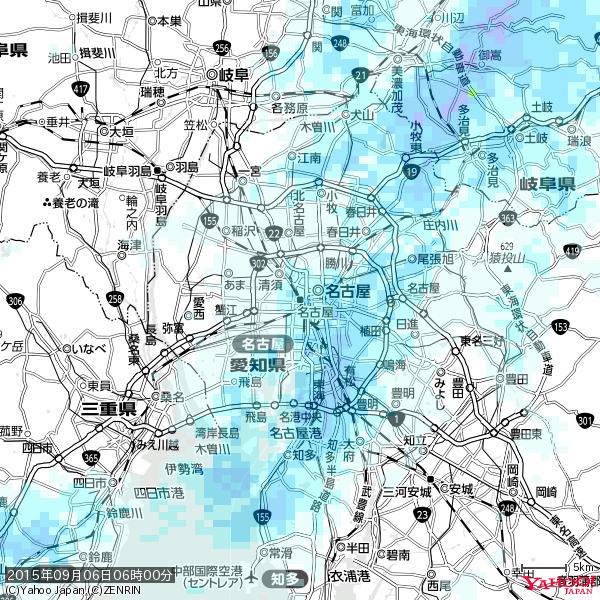 名古屋の天気(雨) 降水強度: 1.45(mm/h) 2015年09月06日 06時00分の雨雲 #雨雲bot #bot 名古屋の天気(雨) 降水強度: 1.45(mm/h) 2015年09月06日 06時00分の雨雲 #雨雲bot #bot